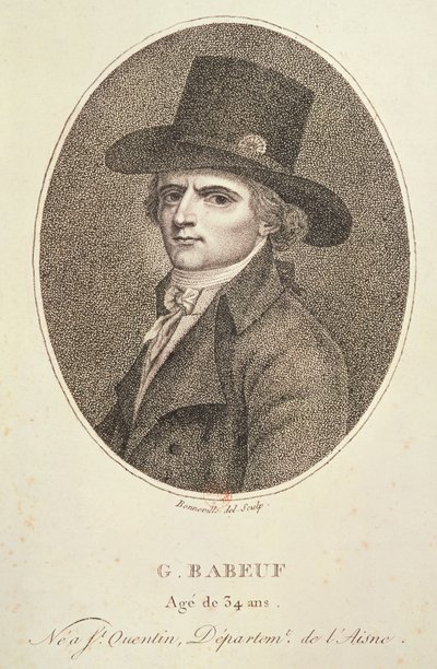Portrait en médaillon de François Noël (1760-97) connu sous le nom de Gracchus Babeuf, 1794 - Francois Bonneville